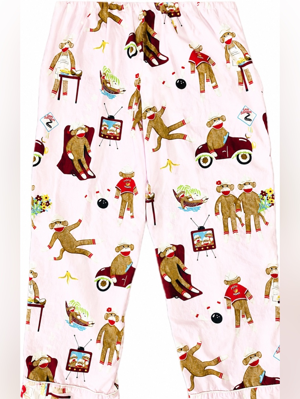 Nick & Nora Pink Women’s Sock Monkey Pajama Set L - Picture 13 of 13